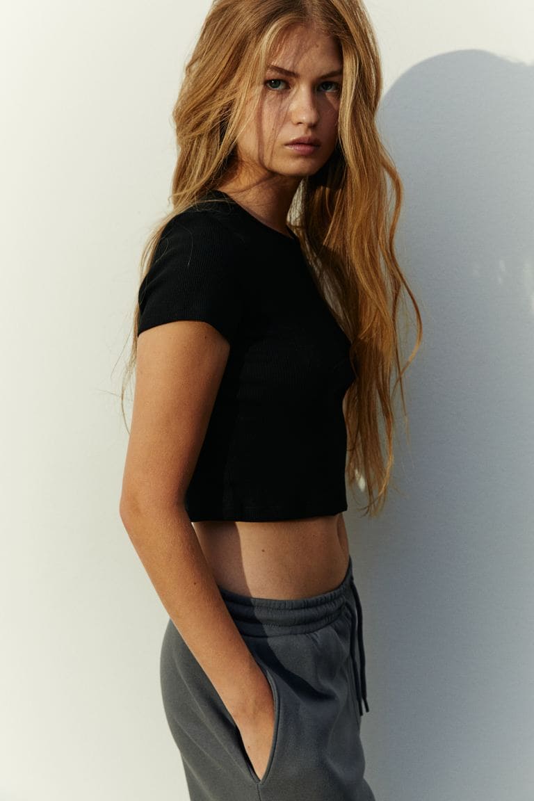 Haut en jersey de coton - Black